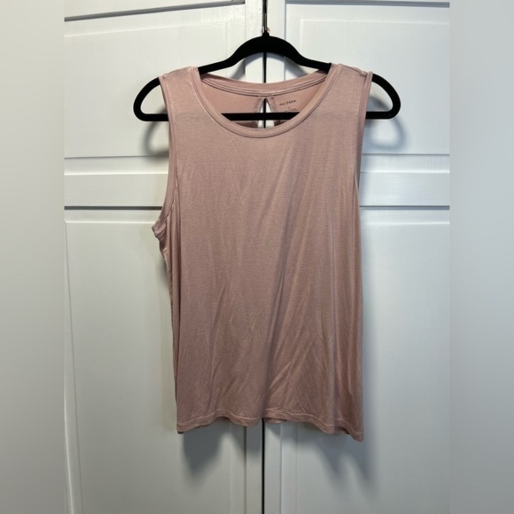 NWT Halogen Crewneck Tank Size Large Color Pink Adobe